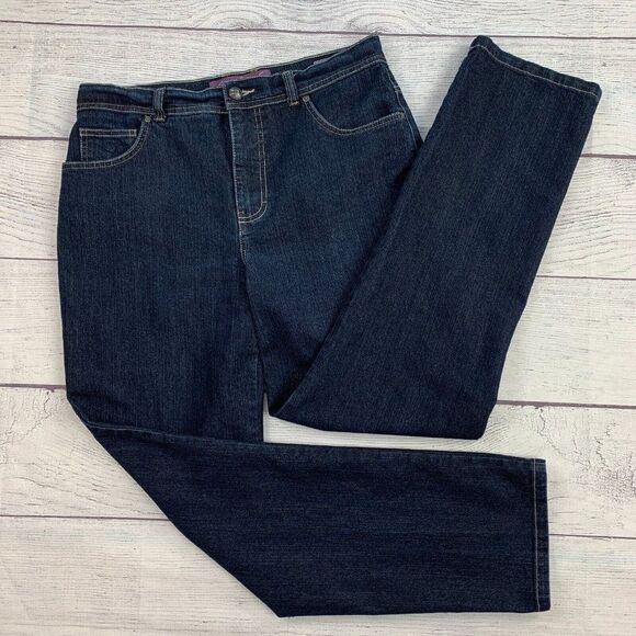 Gloria Vanderbilt Jeans sz 10 Ave Amanda Straight Dark Wash Inseam 30" - Picture 1 of 10